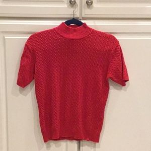 Jax Country Red Turtleneck Short Sleeved Sweater